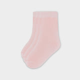 Pink Essential Ribbed Knit Socks -  Set of 3